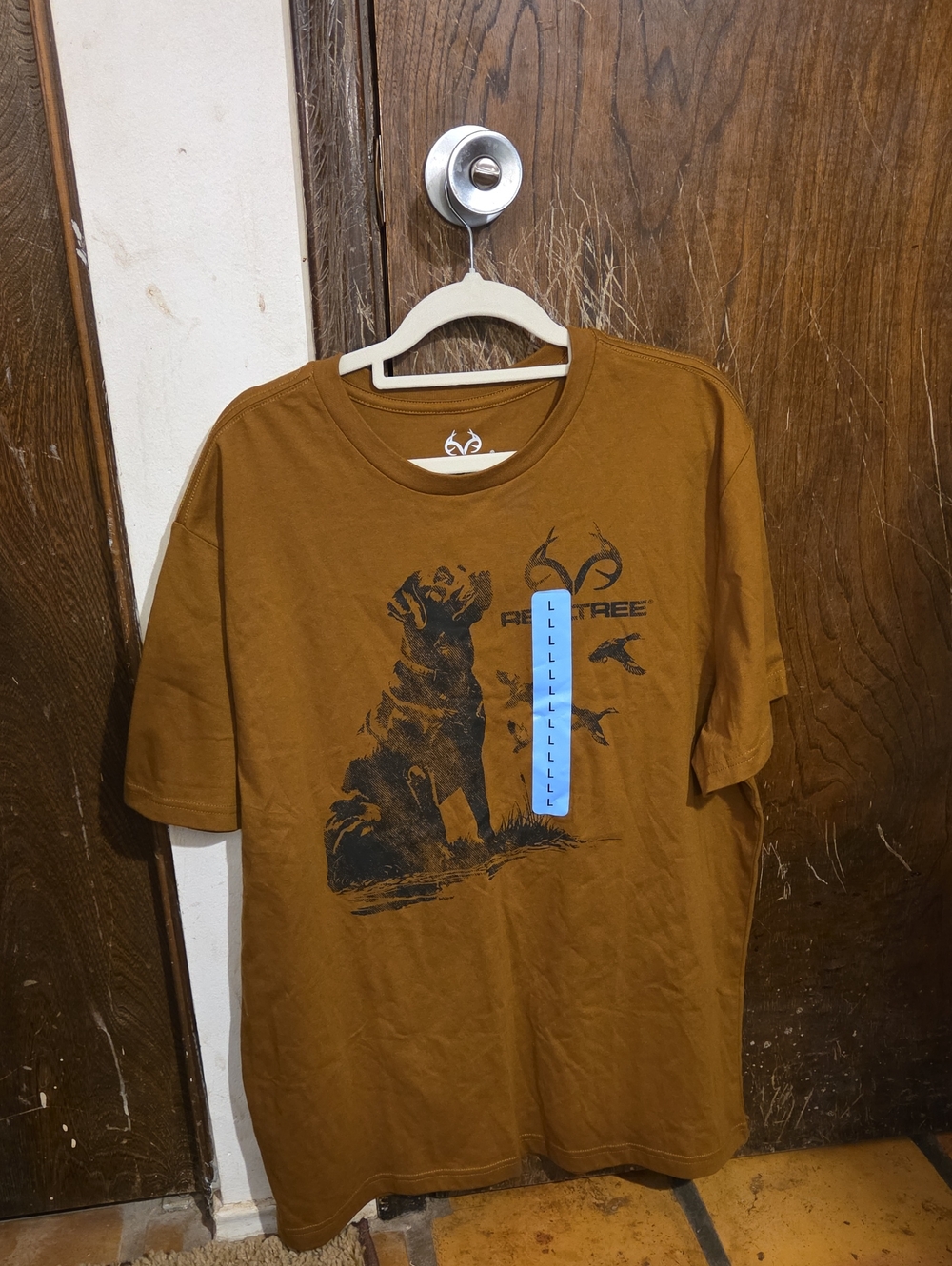 Realtree Brown Graphic Dog Tee with Black Print